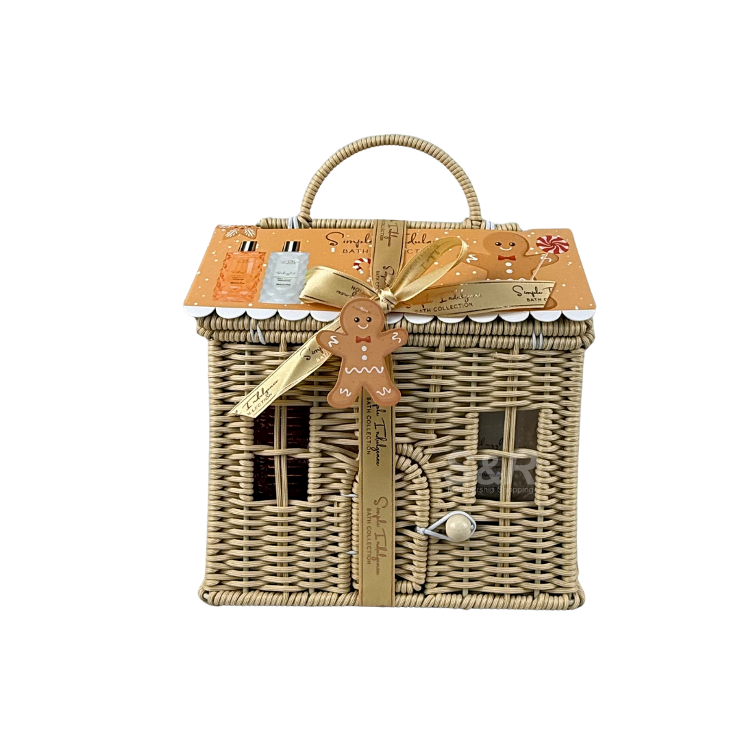Simple Indulgence Bath Gift Set in House Basket